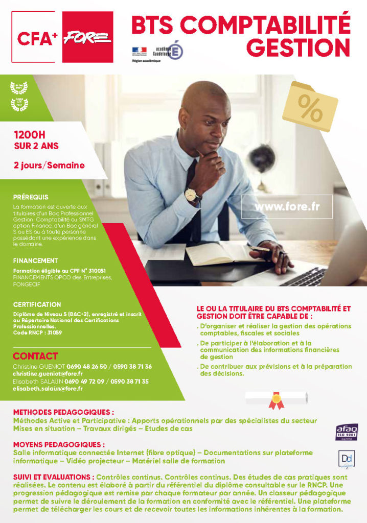 Formation BTS COMPTABILITÉ GESTION