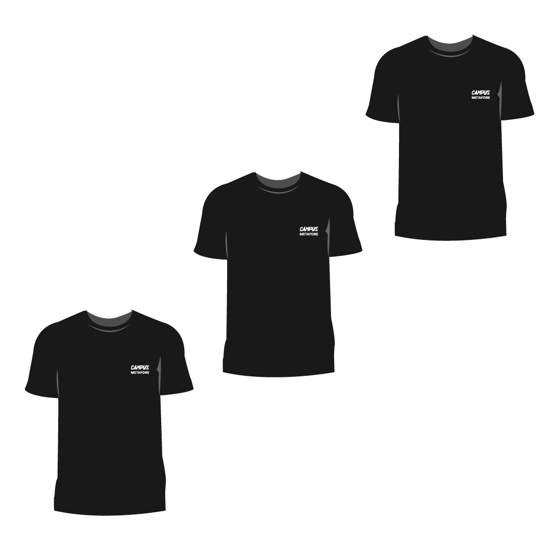 3 t-shirts noir